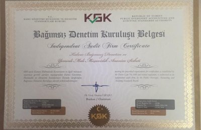 Şirketimiz "KGK  BAĞIMSIZ DENETİM KURULUŞU BELGESİ" ni almıştır.